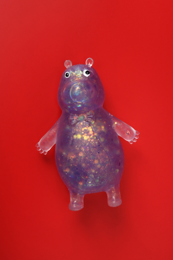 Фото Антистресс мялка мишка с блестками 12 см C53876 Фиолетовый (2000989483281)