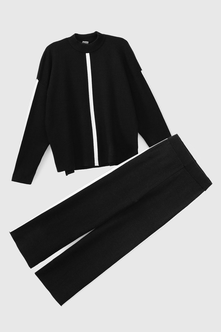 Фото Костюм свитер+брюки для девочки Lizi 2364B 128 см Черно-белый (2000990615367W)