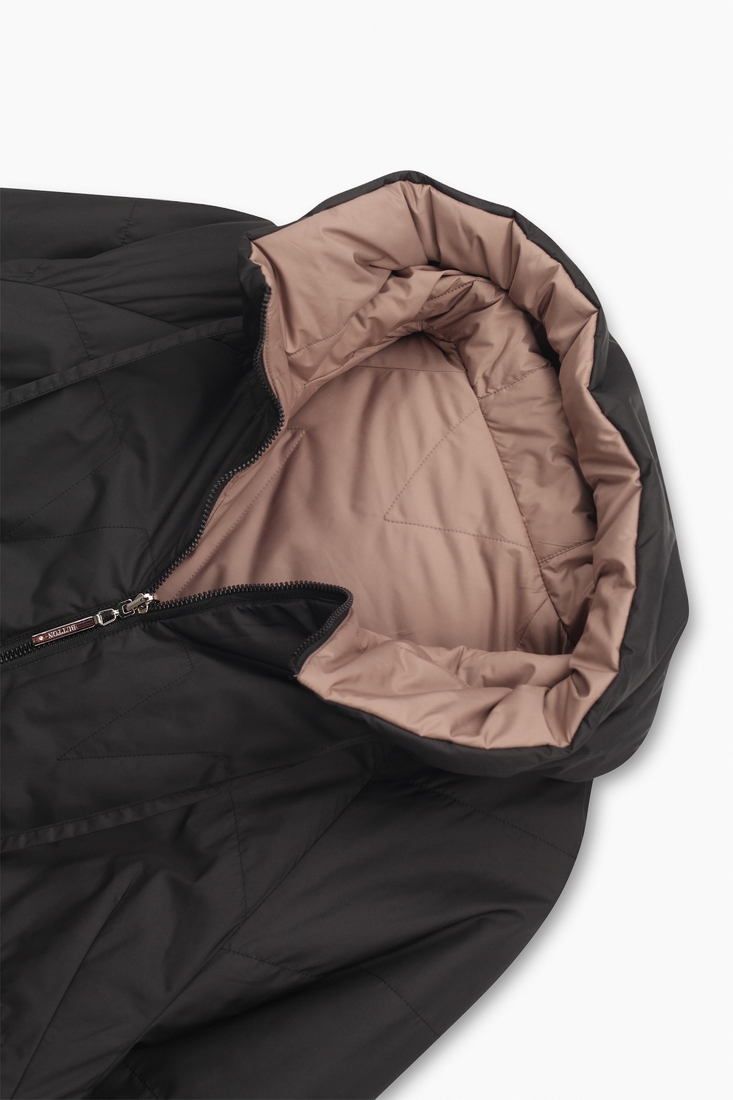 Фото Куртка женская двусторонняя 102-675 Button XL Черно-коричневый (2000989400547D)
