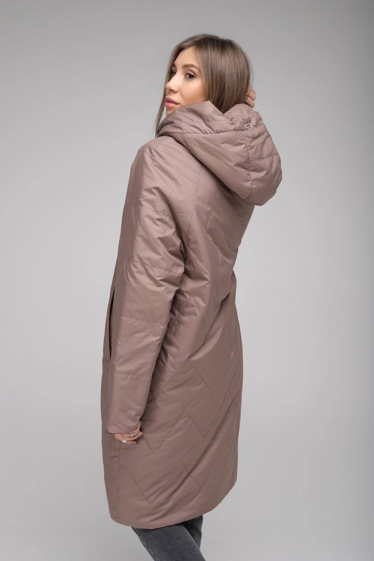 Фото Куртка жіноча двостороння 102-675 Button XL Чорно-коричневий (2000989400547D)