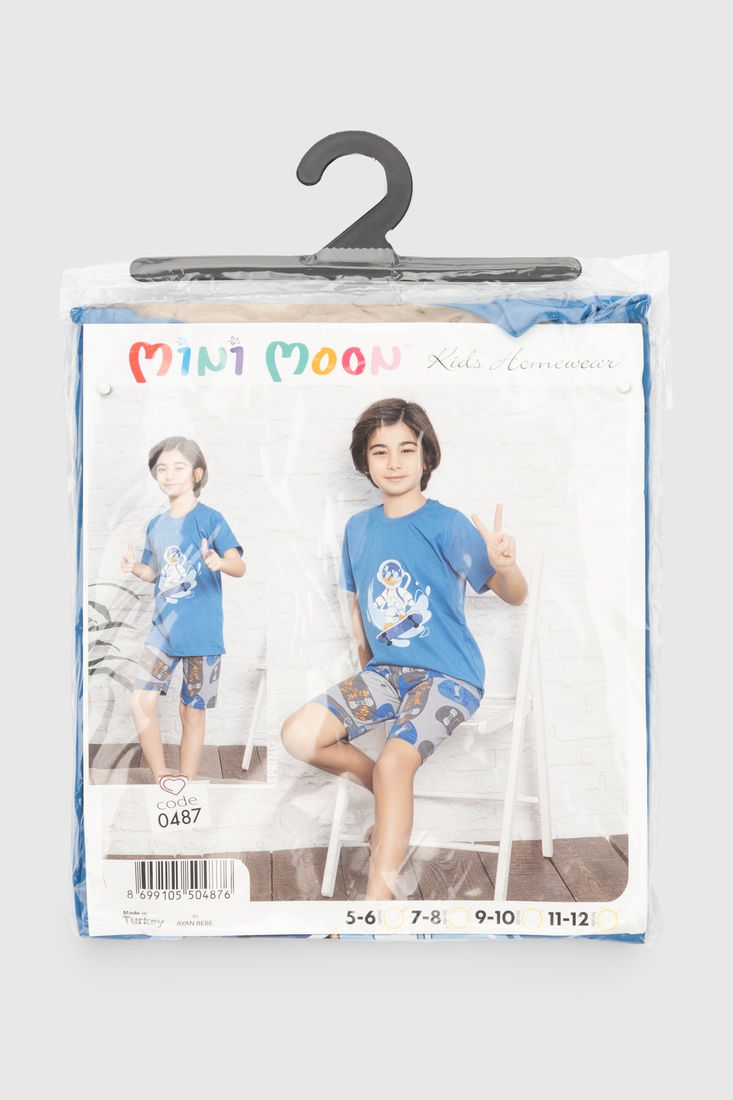Фото Піжама для хлопчика Mini Moon 0487 110-116 см Синій (2000990499332A)