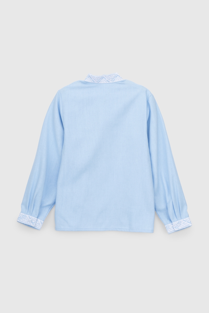 Фото Рубашка с вышивкой для мальчика КОЗАЧЕК МИХАЙЛИК 128 см Голубой (2000990305015D)