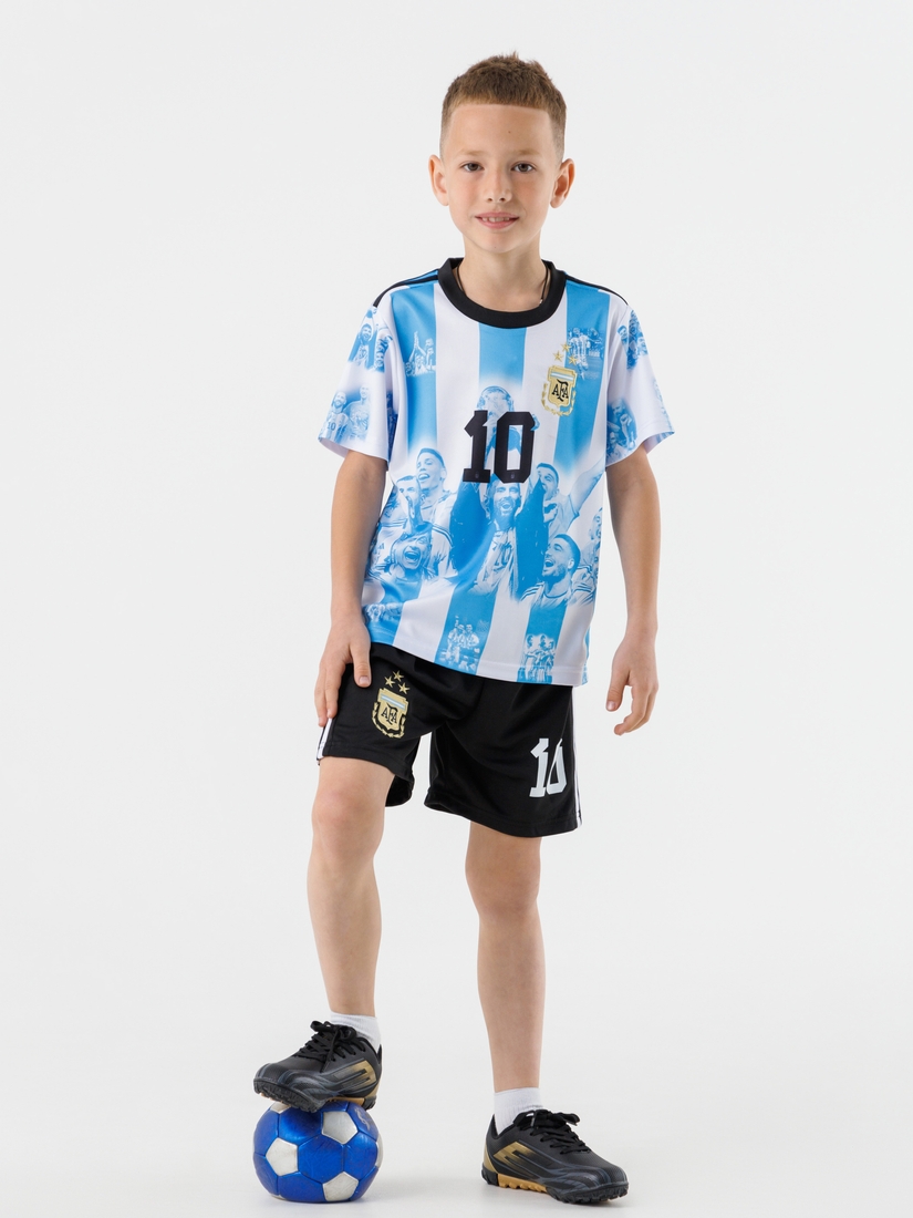 Фото Футбольная форма для мальчика BLD АРГЕНТИНА MESSI 104 см Бело-голубой (2000989681526A)