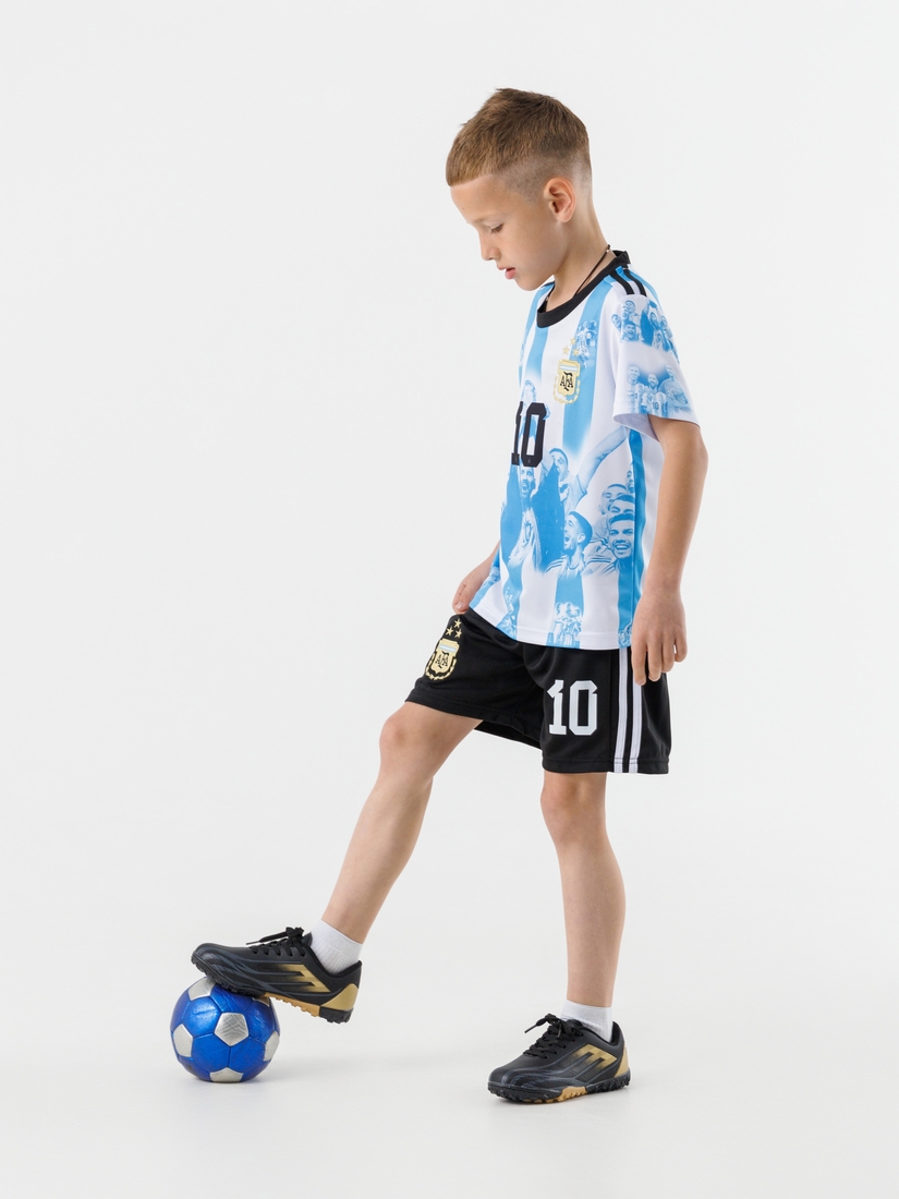 Фото Футбольная форма для мальчика BLD АРГЕНТИНА MESSI 104 см Бело-голубой (2000989681526A)