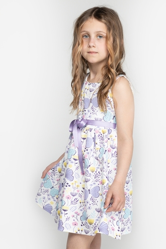 Фото Платье с узором для девочки Toontoy 23296 128 см Сиреневый (2000989585565S)
