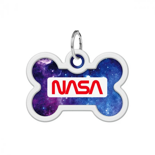 Адресник для собак і котів металевий WAUDOG 0640-0148 Smart ID з QR паспортом "NASA21" 28 мм (4823089338927A)