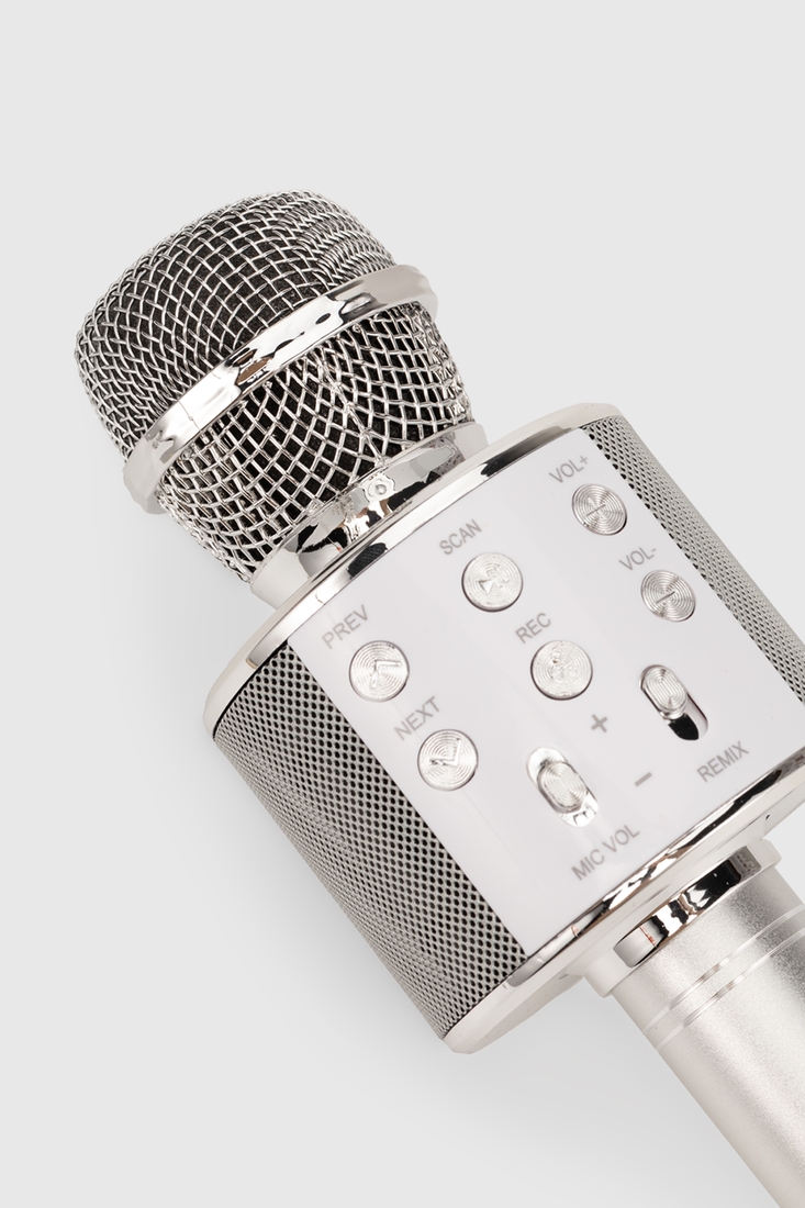 Фото Беспроводной караоке микрофон с Bluetooth WANRONGDIANZIKEJIYOUXIANGONGSI 858 Серебряный (2000990269171)