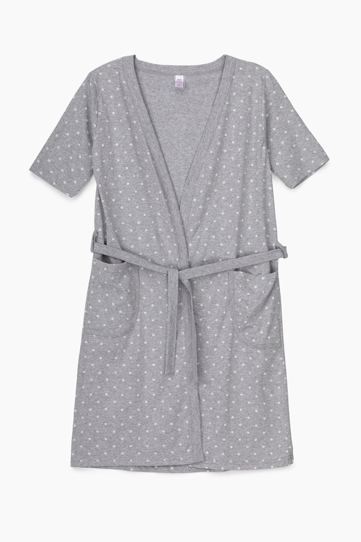 Фото Комплект халат+сорочка жіночий MURAT KYZEY Горох Білий 2XL Сірий (2000989761280A)