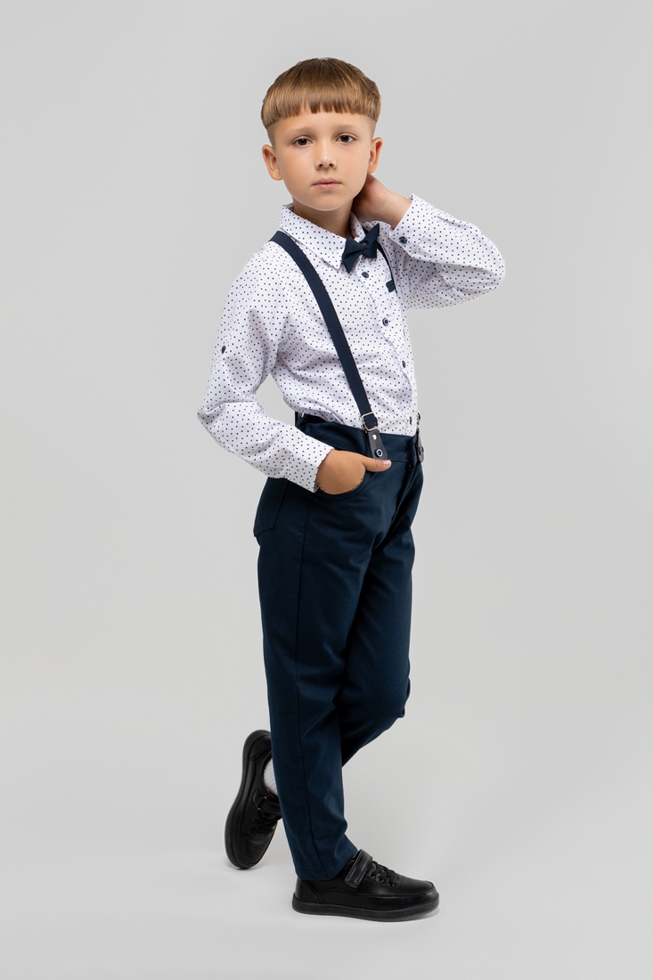 Фото Костюмы для мальчика (рубашка+штаны) Pitiki 3007 128 см Белый (2000989949596D)