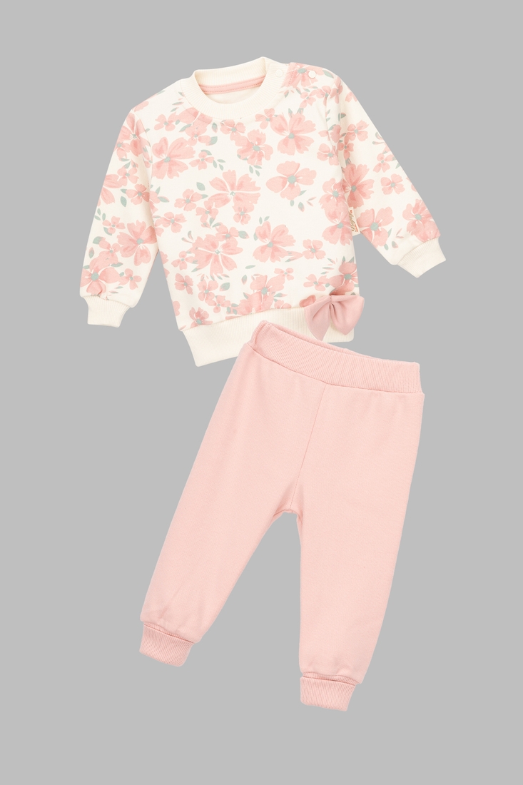 Фото Костюм (світшот+штани) для дівчинки Beyaz Bebek 2086 74 см Пудровий (2000990302335D)