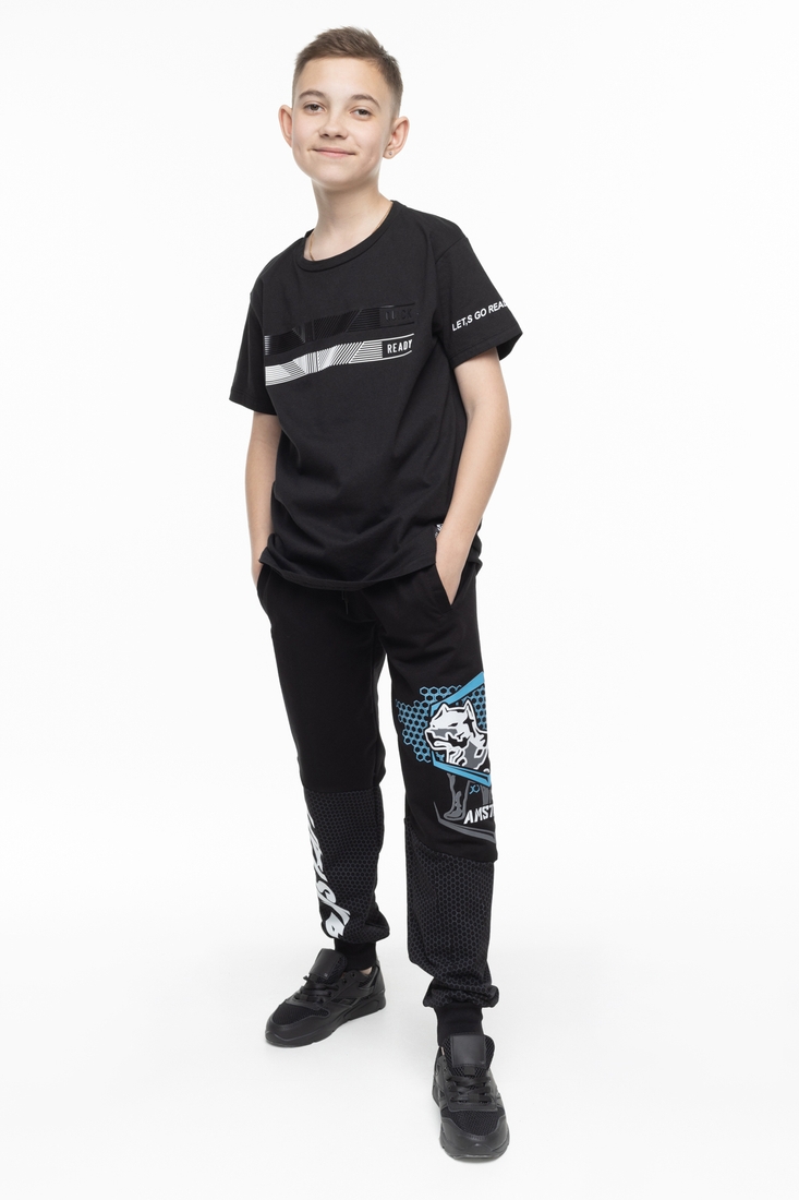 Фото Спортивні штани для хлопчика AZN 381 176 см Чорно-синій (2000989562931D)