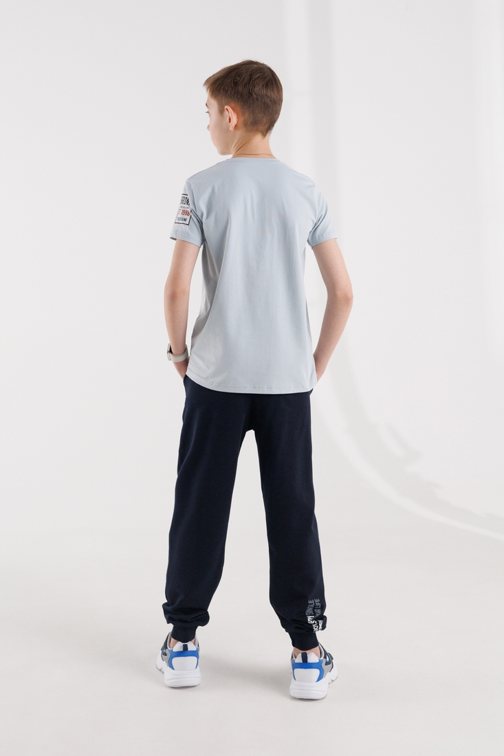 Фото Спортивні штани з принтом для хлопчика 600 164 см Темно-синій (2000990430229D)