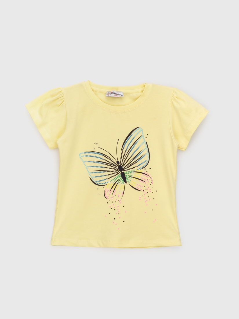 Фото Костюм (футболка+шорти) для дівчинки Atabey 10531 110 см Жовтий (2000990479068S)