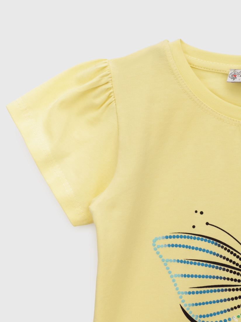 Фото Костюм (футболка+шорты) для девочки Atabey 10531 110 см Желтый (2000990479068S)