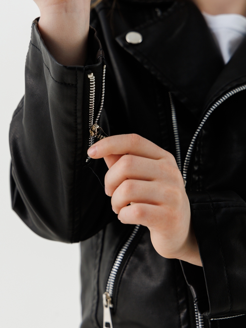 Фото Куртка из экокожи для девочки XZKAMI 6807 134 см Черный (2000990538024D)