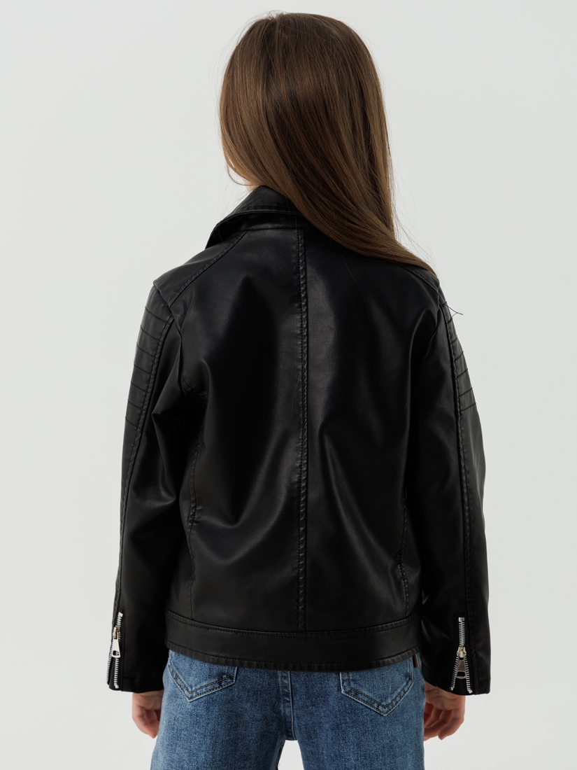 Фото Куртка из экокожи для девочки XZKAMI 6807 110 см Черный (2000990537973D)