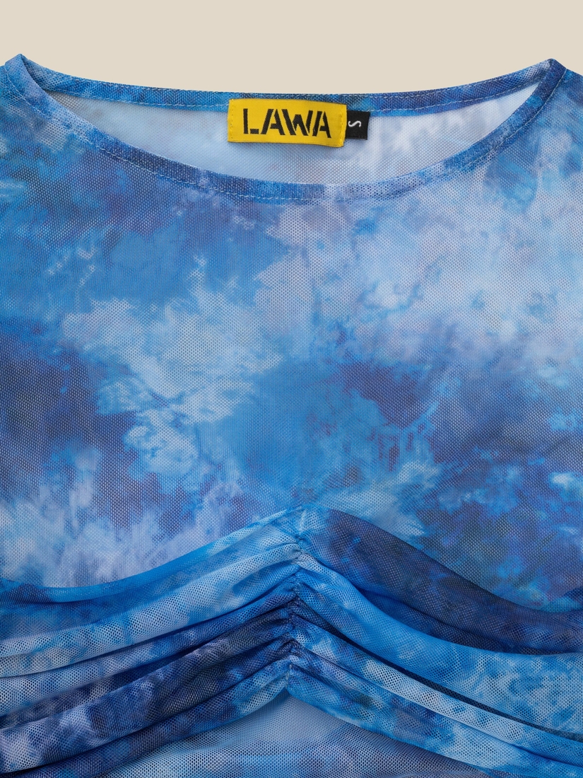 Фото Лонгслів з візерунком жіночий LAWA WTC02365 2XS Блакитний (2000990545220D)(LW)