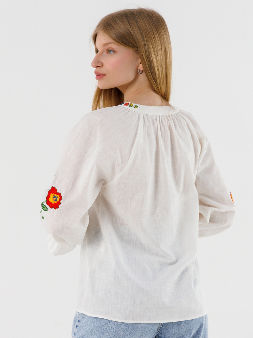 Фото Вишиванка сорочка з принтом жіноча Park karon 23063 L Білий (2000990485519A)