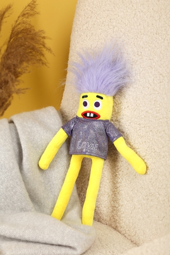 Фото М'яка іграшка однотоне волосся сосиска 40 см K6004 Жовтий (2000989511960)