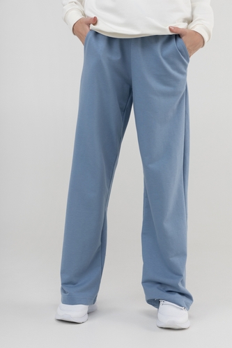 Фото Спортивні штани палаццо однотонні для дівчики ADK 2980 164 см Блакитний (2000990024862D)