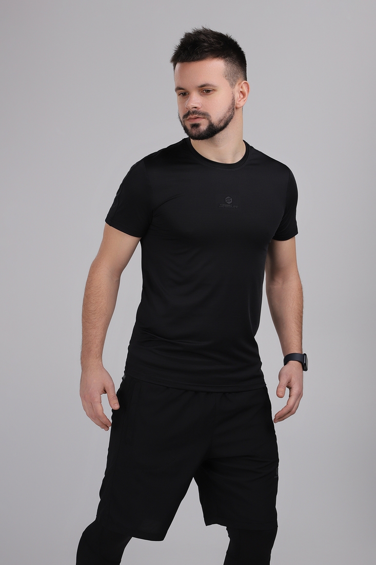 Фото Фитнес футболка однотонная мужская Speed Life XF-1471 S Черный (2000989516774A)