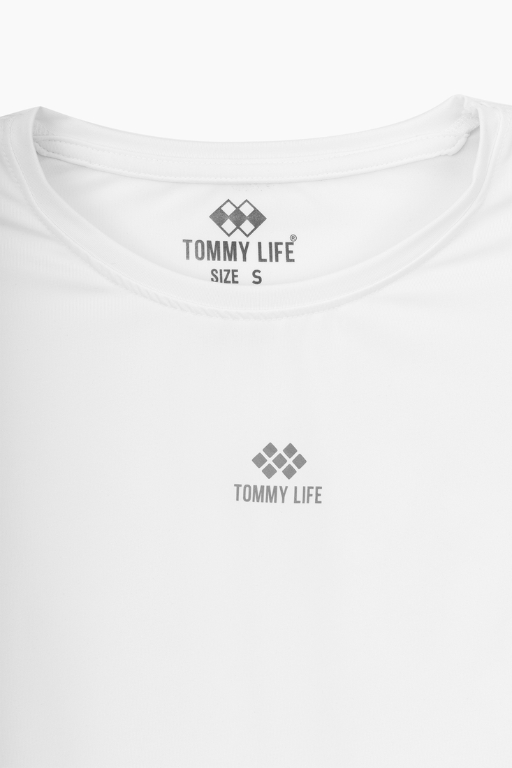 Фото Футболка фітнес однотонна Tommy life 97262 S Білий (2000989754879A)