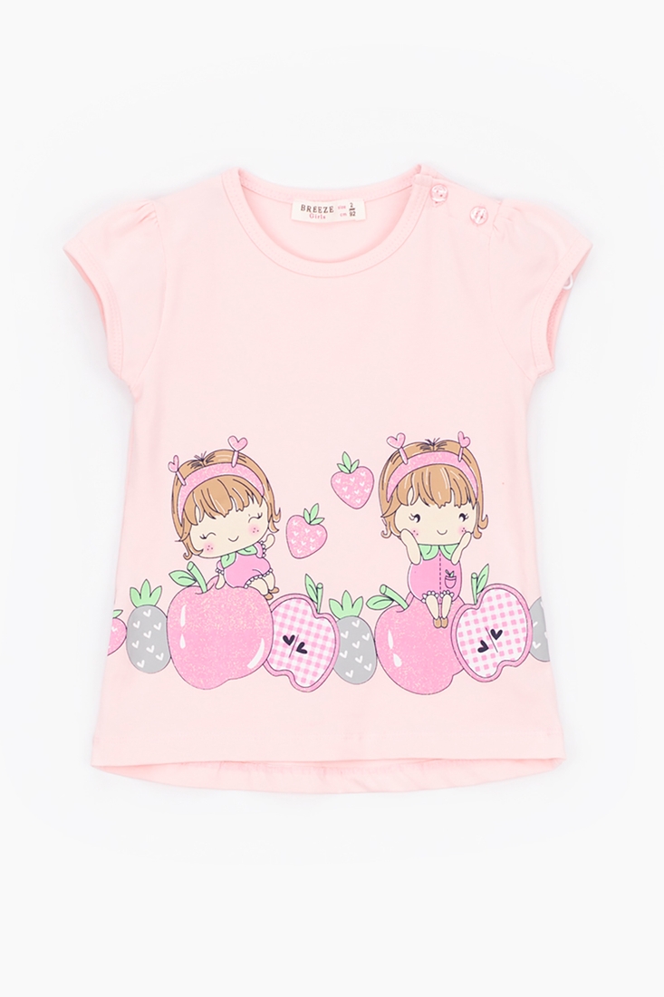 Фото Костюм для дівчинки Breeze 16847 футболка + капрі 86 см Рожевий (2000989654957S)
