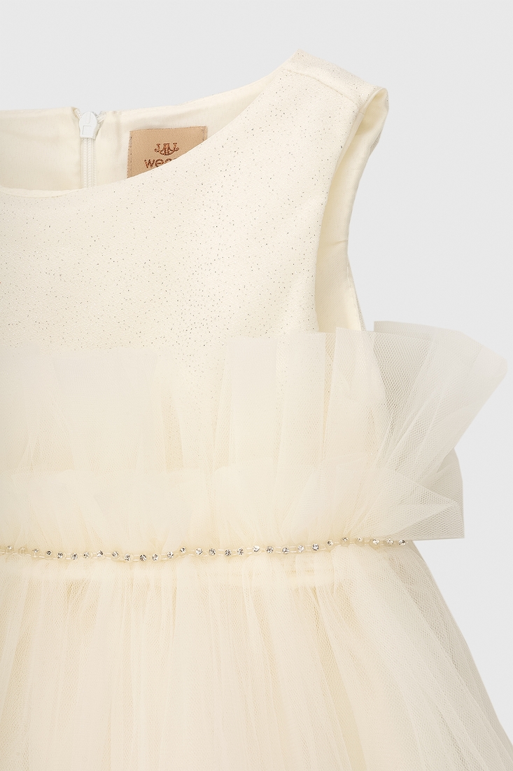 Фото Платье бальное с узором для девочки Wecan 23039 98 см Молочный (2000990145369A)