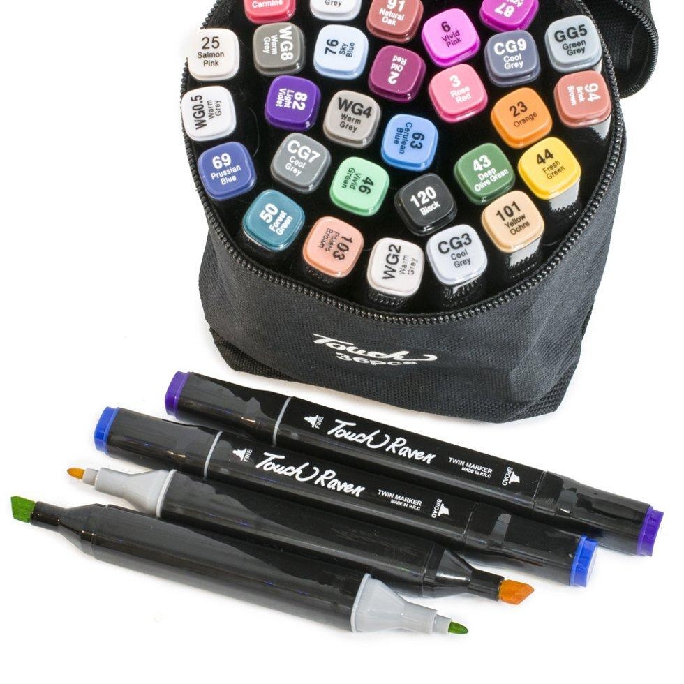 Фото Набор скетч маркеров CY2415 36 цветов, спиртовые двухсторонние маркеры, Длина маркера 15,5 с (6965641650219)