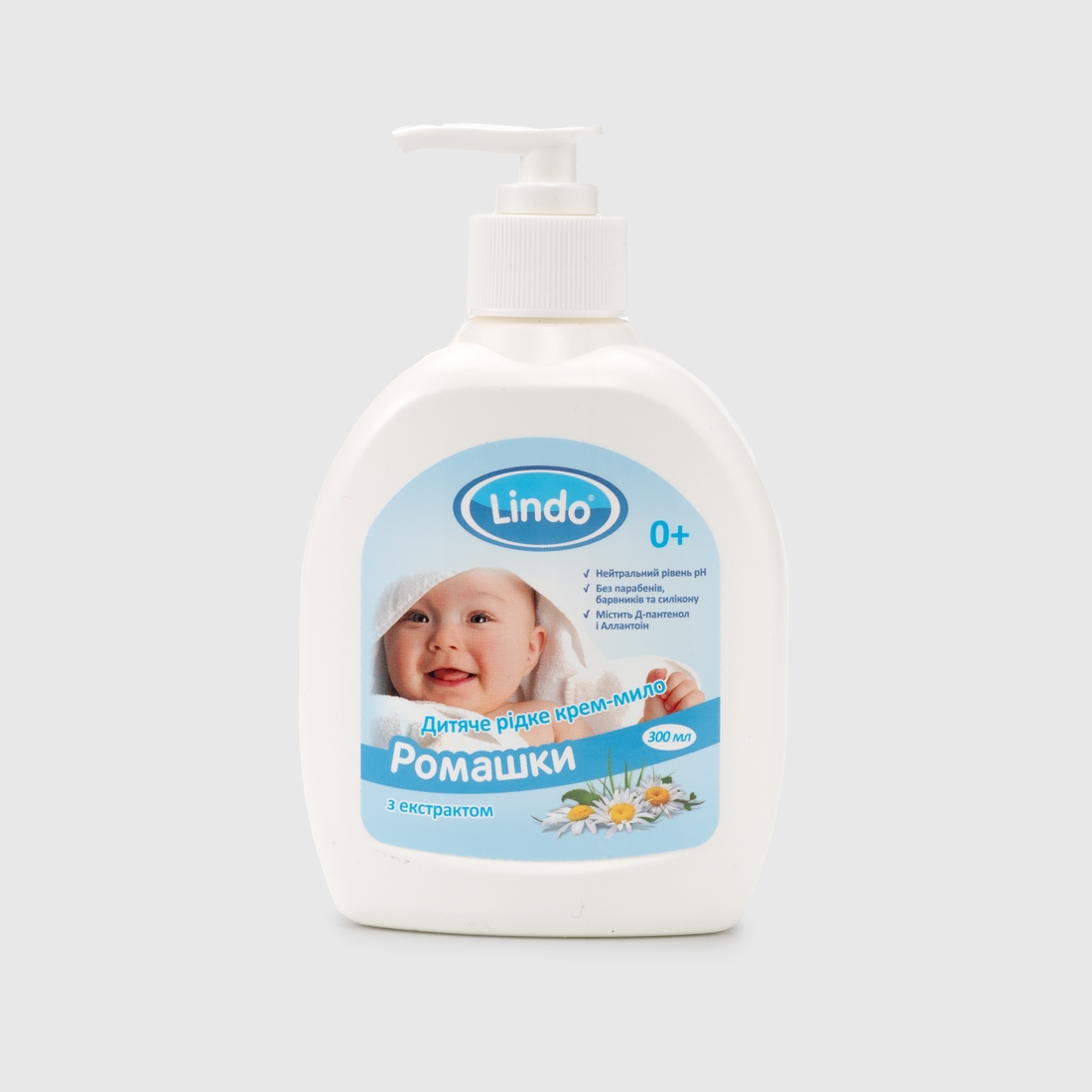 Дитяче рідке крем-мило Lindo U 761 з екстрактом ромашки 300 мл Різнокольоровий (4826721517612)