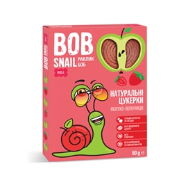 Bob Snail цукерки яблучно-полуничні 60г 0415 П (4820162520415)