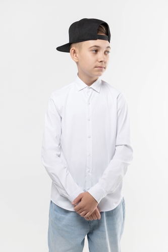 Фото Рубашка однотонная для мальчика Deniz 311-1 164 см Белый (2000989810377D)