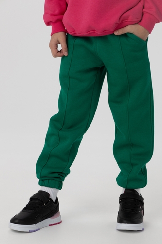 Фото Спортивні штани однотонні для дівчинки ANGELOS LX-274 140 см Зелений (2000990147110W)