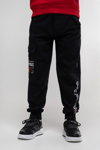 Фото Спортивні штани з принтом для хлопчика Pitiki 228-13 152 см Чорний (2000990046390D)