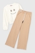 Костюм (світшот+штани палаццо) для дівчинки Viollen 3200 122 см Біло-бежевий (2000990092014D) Фото 10 з 19