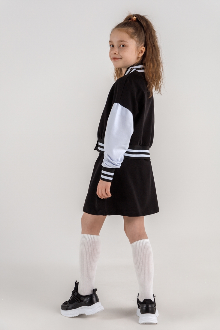 Фото Костюм для девочки (бомбер+юбка) DINOMIN 5075 116 см Черный (2000990280152D)