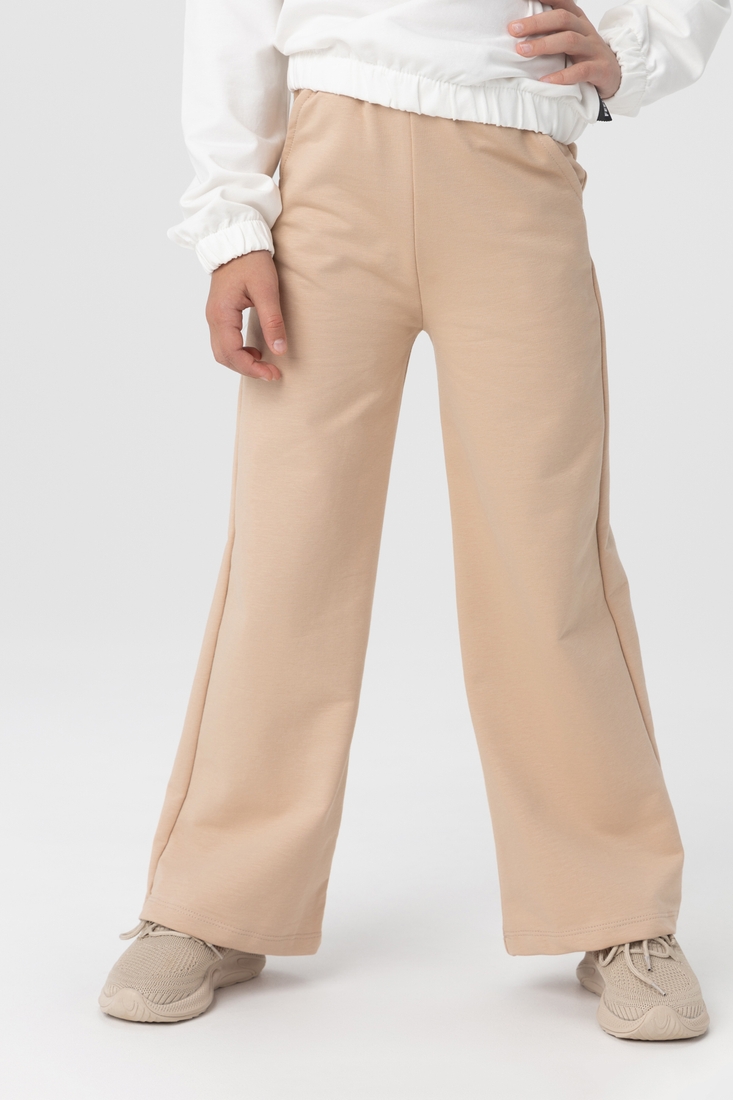 Фото Костюм (світшот+штани палаццо) для дівчинки Viollen 3200 122 см Біло-бежевий (2000990092014D)