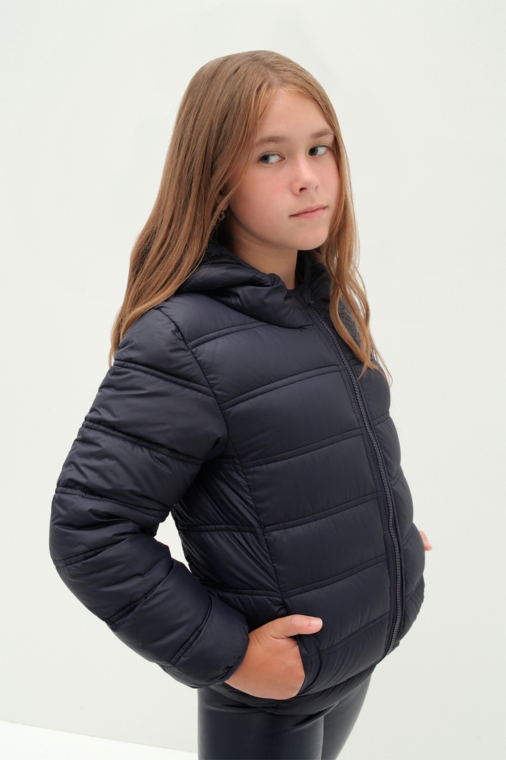 Фото Куртка дитяча Lizi ОДНОТОН 152 см Темно-синій (2000904455058D)