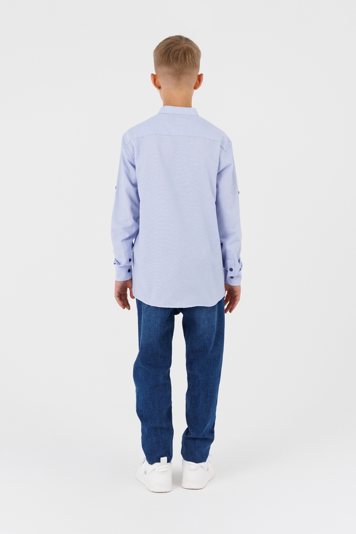 Фото Рубашка однотонная для мальчика Redpolo 1723-1 164 см Голубой (2000990388100D)