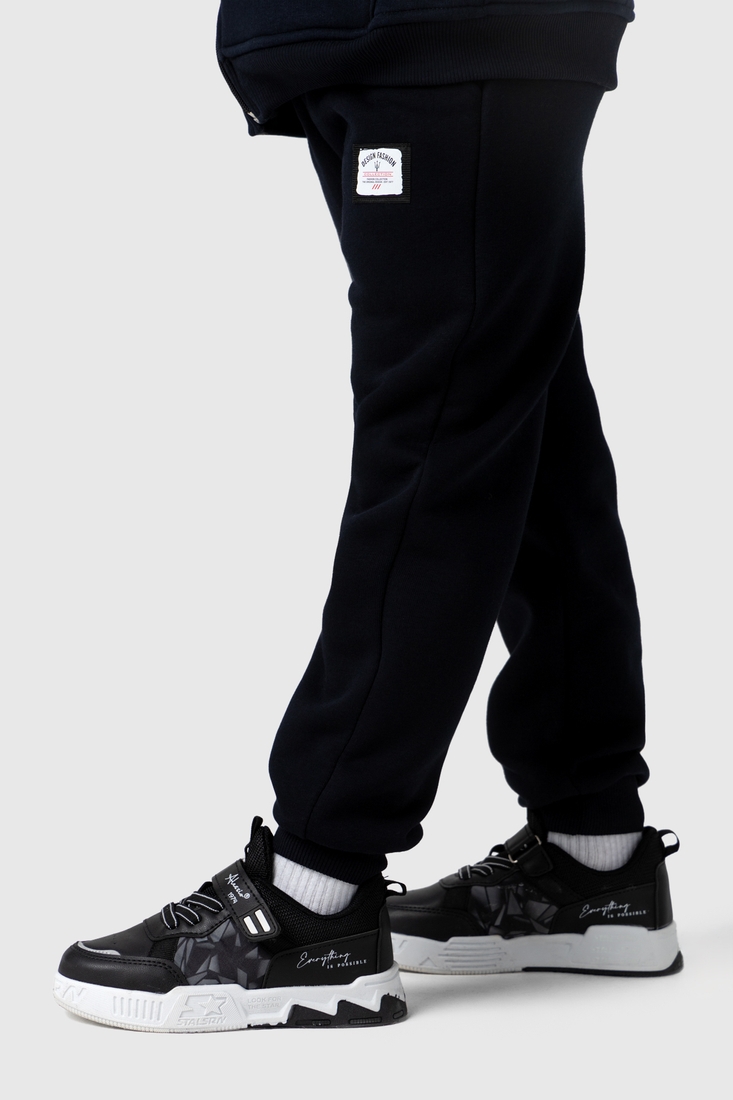 Фото Спортивні штани однотонні для хлопчика Baby Show 18118 128 см Темно-синій (2000990088369W)