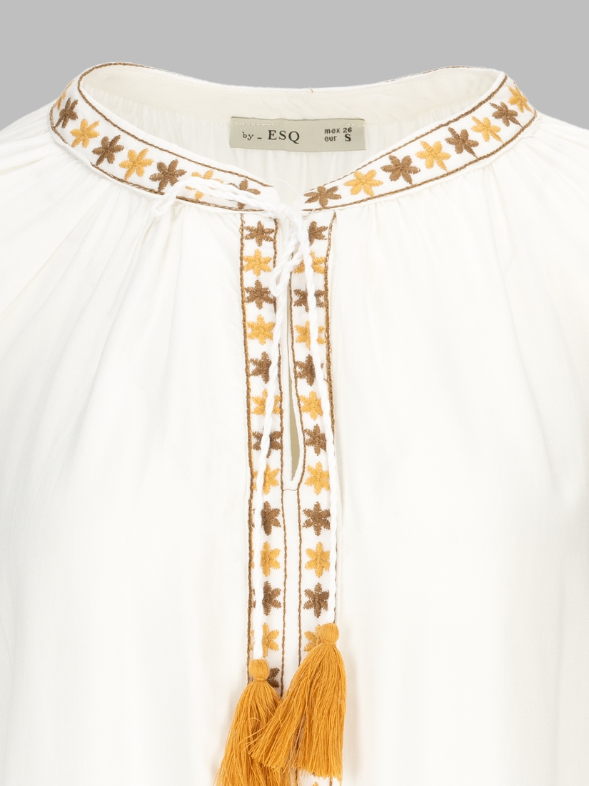 Фото Вышиванка рубашка с принтом женская Es-Q 5036 S Белый (2000990588531A)