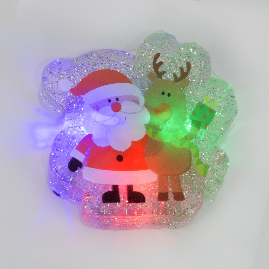 Фото Фонарик светодиодный рождественский "Дед Мороз и олень" XD52672 Разноцветный (2000990241375)(NY)