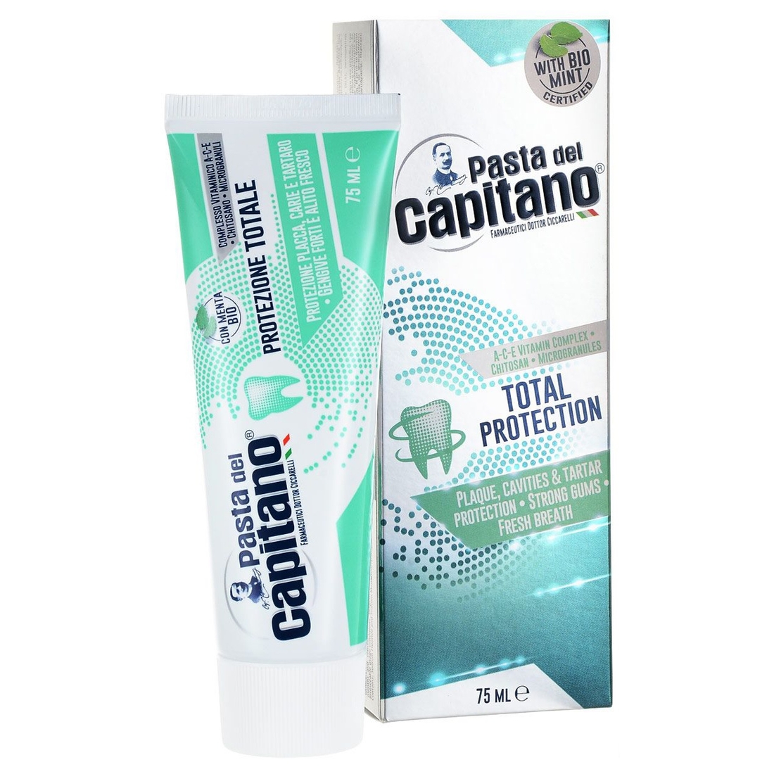 Фото Pasta Del Capitano зубная паста Protezione Totale 75 мл (8002140039409A)