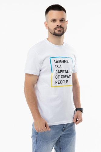 Фото Футболка чоловіча патріотична Demos TMC U1 "Ukraine is a capital" 3XL Білий (2000989687825A)