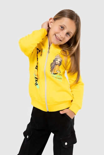 Фото Кофта з принтом для дівчинки Narmini 9501 128 см Жовтий (2000989943839D)