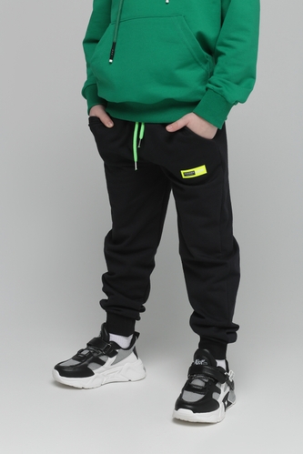 Фото Спортивні штани для хлопчика однотонні Pitiki 3014-16 152 см Чорний (2000989523116D)