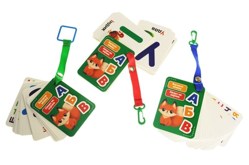 Фото Игра настольная "Карточки на ремне. Буквы и животные" Vladi Toys VT2000-21 (4820234763689)