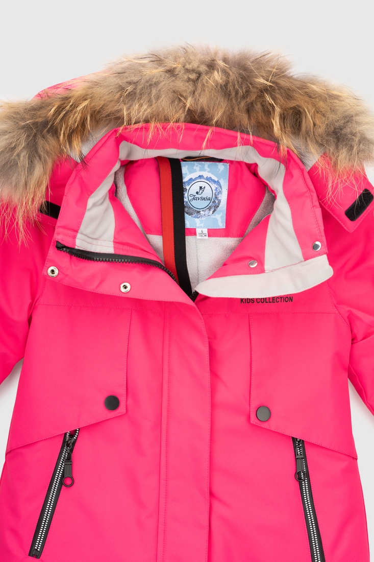 Фото Комбінезон для дівчаток (куртка+штани на шлейках) зима 1506 116 Малиновий (2000989628101W)