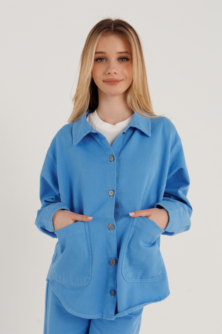 Фото Костюм для дівчинки(рубашка+штани) DMB 0187-0268 164 см Блакитний (2000990266125D)