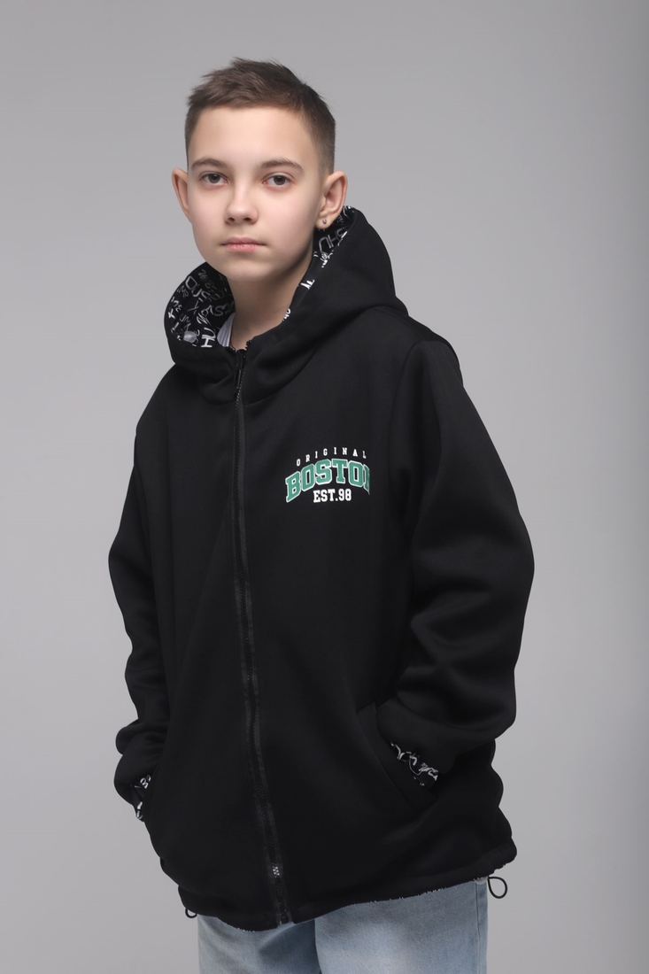 Фото Куртка для хлопчика двостороння A033 164 см Чорний (2000989397526D)